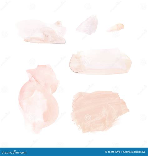 Set Of Beige Hand Drawn Watercolor Stains Stock Illustration