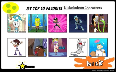 My Top 10 Favorite Nickelodeon Characters By Cartoonstar92 On Deviantart