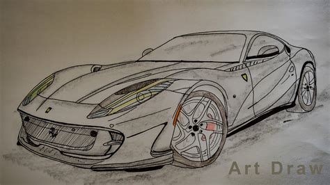Please, make sure to follow me at my instagram account (@jmcardrawings). How to draw a Ferrari 812 Car - YouTube