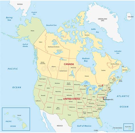 Map Of The United States And Canada