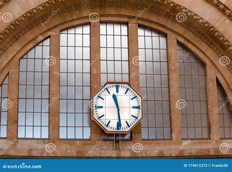 Classic Clock In Railway Station Interior Stock Image Image Of Clock