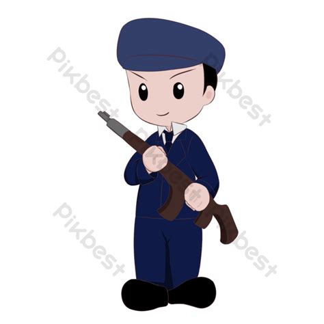 Gambar Petugas Polisi Bersenjata Dengan Ilustrasi Peringatan Senjata