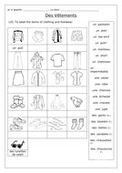 FRENCH - CLOTHES - Des Vêtements Worksheets | Teaching ...