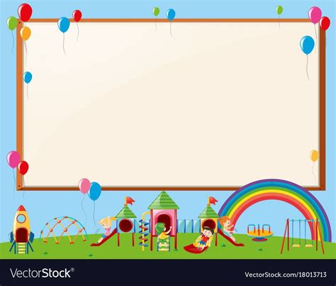 Frame Design With Kids In Playground Royalty Free Vector Powerpoint