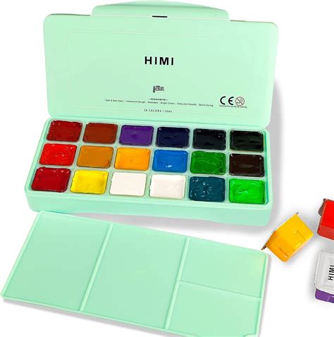 Himi Gouache Paint Set 18 Colors X 30ml With A Palette And A Carrying