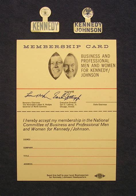 Rare John Kennedy President Lyndon Johnson 1960 Campaign Card Buttons Jfk Lbj Antique Price