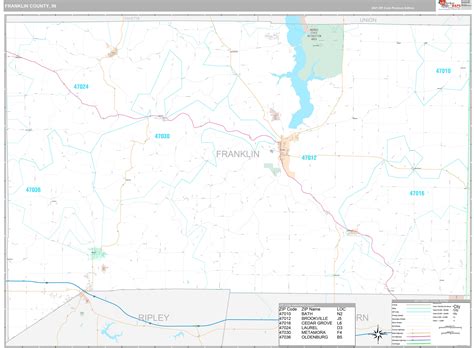 Franklin County, IN Wall Map Premium Style by MarketMAPS - MapSales.com