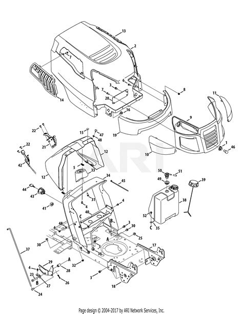 Mtd 13al78st099 247288852 2012 Parts Diagram For Hood And Grille
