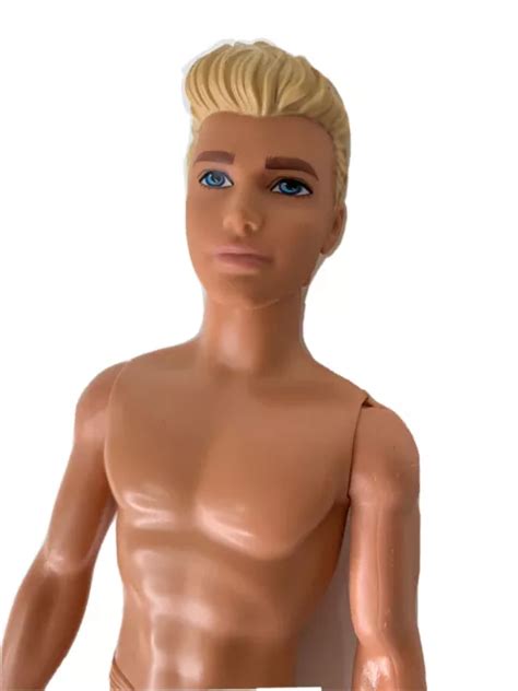 Barbie Basic Ken Fashionistas Doll Blonde Molded Hair Nude Mattel