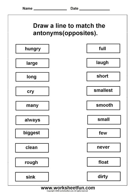 Second Grade Worksheets Synonym | Learning Printable | Teaching on Best