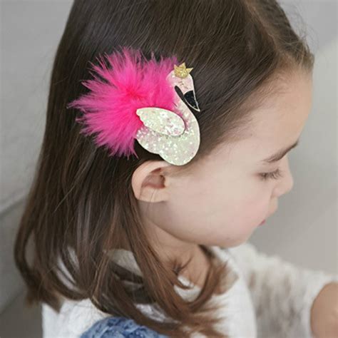Hair Childrens Cute Cartoon Swan Feather Headdress Hairpin Baby