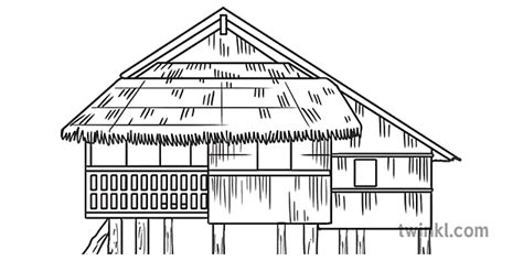 Philippine Traditional Bahay Kubo Hut House Black And White Rgb My XXX Hot Girl