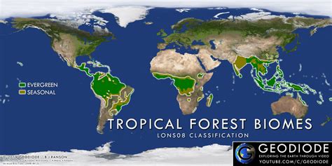 Secrets Of World Climate — Tropical Rainforest Biome Map Tropical