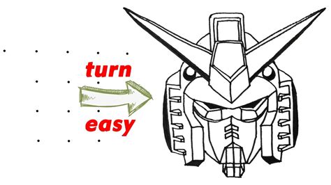 How To Draw Gundams Head Easy By 14 Dots Youtube