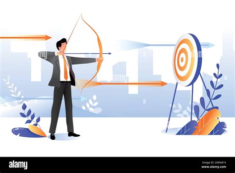 Business Goal Achievement Concept Vector Flat Cartoon Illustration