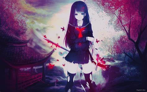 Scary Bloody Anime Girl Wallpaper