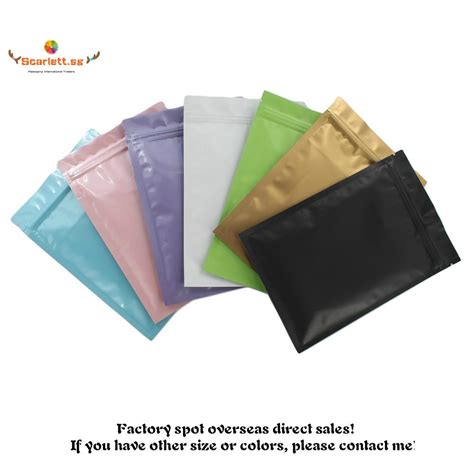 100pcslot Colorful Heat Sealable Ziplock Packaging Bag Reclosable Flat
