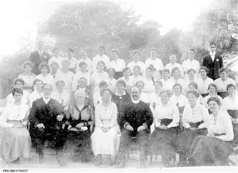 clergyman with a group of women and men photograph state library of south australia