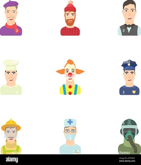 Workers Icons Set Cartoon Style Stock Vector Image And Art Alamy