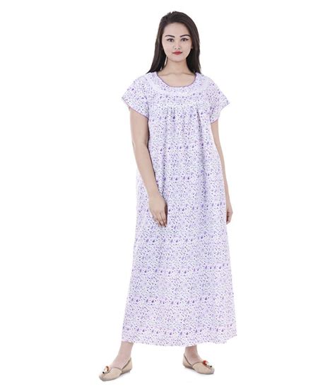 Buy Apratim Cotton Nighty And Night Gowns White Online At Best Prices