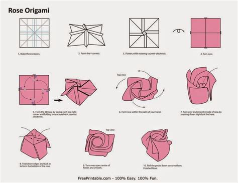 Origami Rose Diagrams ~ Instructions Origami Kids