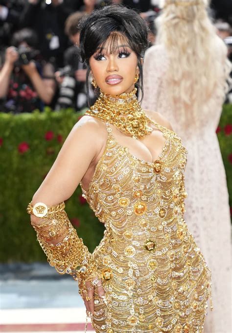 Cardi B Drips In Gold With Donatella Versace At 2022 Met Gala