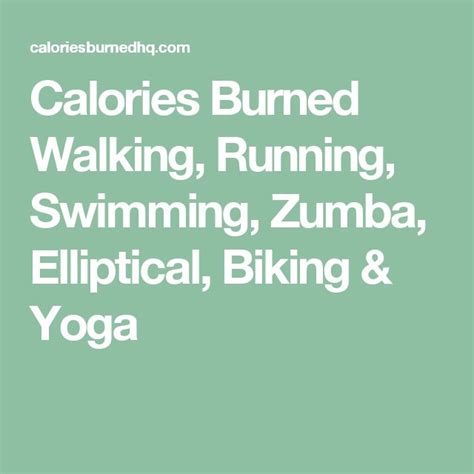 How many calories are burned from walking and running? Calories Burned Walking, Running, Swimming, Zumba ...