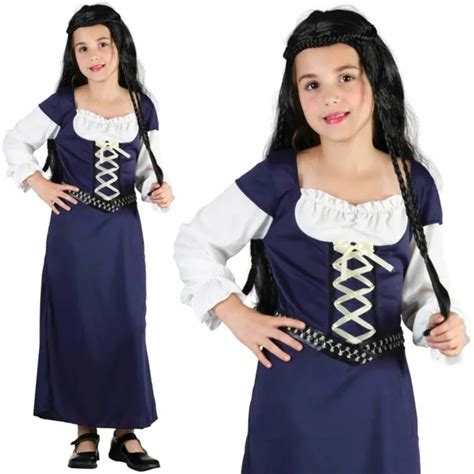 Kids Maid Marion Robin Hood Medieval Tudor Costume Girls Book Week