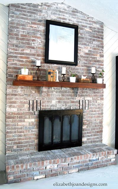 Whitewashed Brick Fireplace Elizabeth Joan Designs