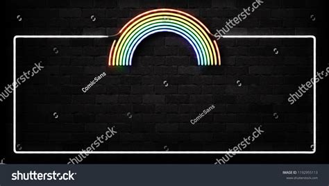 Vector Realistic Isolated Neon Sign Rainbow Vector De Stock Libre De