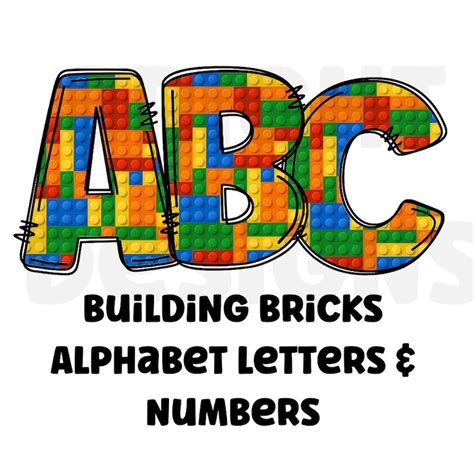 Building Bricks Alphabet Clipart Letters 300dpi Transparent Png 1 Set
