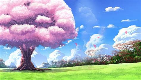 Beautiful Dream Sakura Tree Poster Background Psd Scenery Background