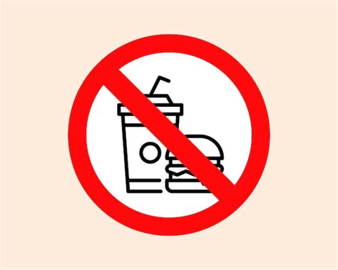 Premium Vector No Food And Drink Allowed Symbol Prohibition Sign