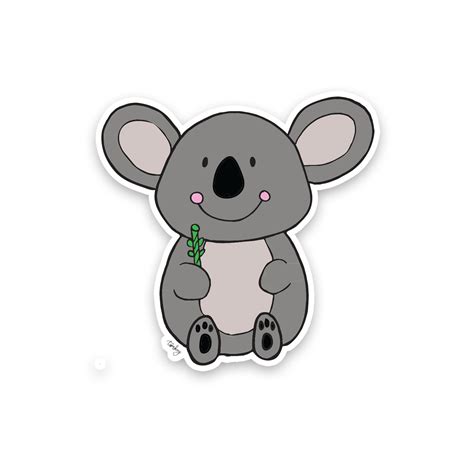 Koala Sticker Cute Koala Vinyl Sticker Hedgehog Koala Etsy