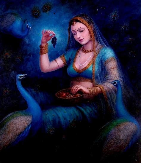 Queen With Peacock Painting By Vishal Gurjar Fine Art America