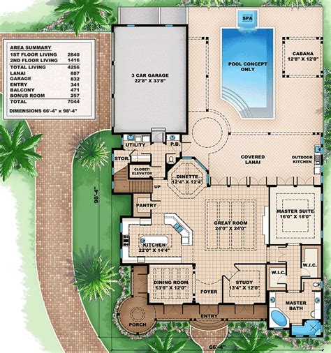 Plan 66260we Lanai On Two Floors In 2021 Lanai Front Porch Swing