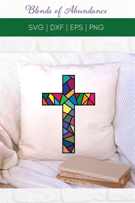 Stained Glass Cross Svg Easter Cross Svg Stained Glass Svg Happy