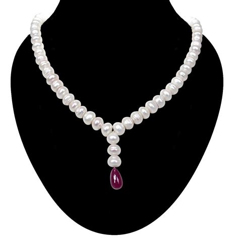 Ruby Radiance Pearl Passion Ruby Pearl Necklaces Surat Diamond Jewelry