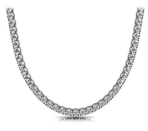 N369 R Four Prong Riviera Straight Size Diamond Necklace Aaron And Son
