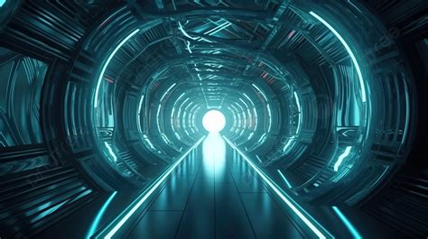 Futuristic Space Travel Background With Abstract Science Fiction 3d