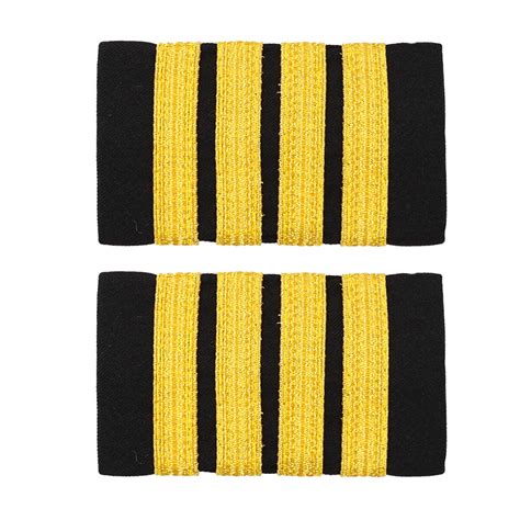 1 Pair Pilot Captain Gold Stripes Bar Epaulets Uniform Decoration