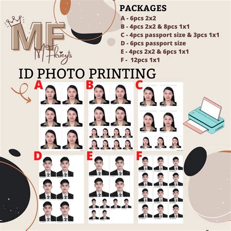 Id Photo Printing 2x21x1 And Passport Size Shopee Philippines