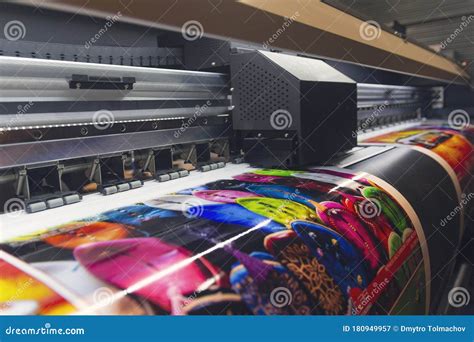 Large Format Printing Machine In Operation Stock Image Image Of Large