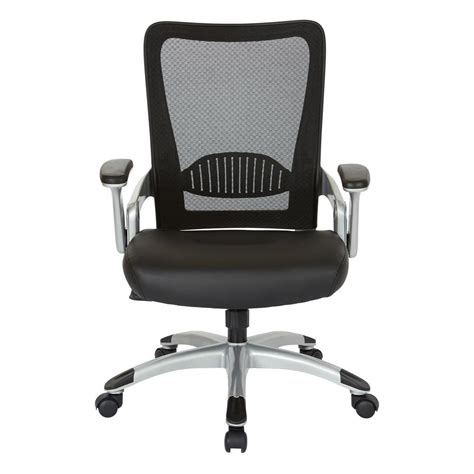 Office Star Products Managers Chair With Black Faux Leather Seat And