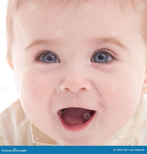Portrait Of Joyful Blue Eyes Baby Boy Stock Photo Image Of Infant