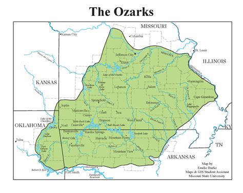Ozark Mountains Map