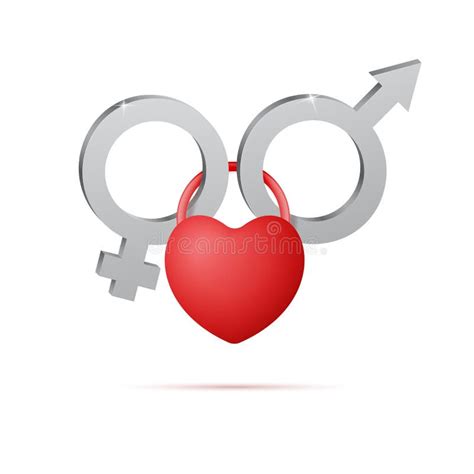 gender symbols of man and woman connected by heart stock illustration illustration of gender