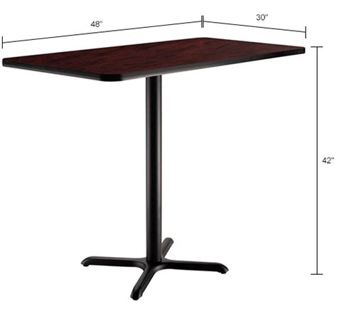 Interion® Bar Height Breakroom Table 48l X 30w X 42h Mahogany