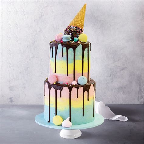 Home recipes dishes & beverages ice cream & frozen treats ice cream cakes looking. Ice Cream Drip Celebration Cake