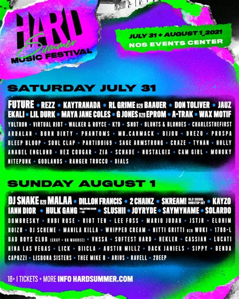 Festival Hard Summer Music Festival Los Angeles Calif Tickets And